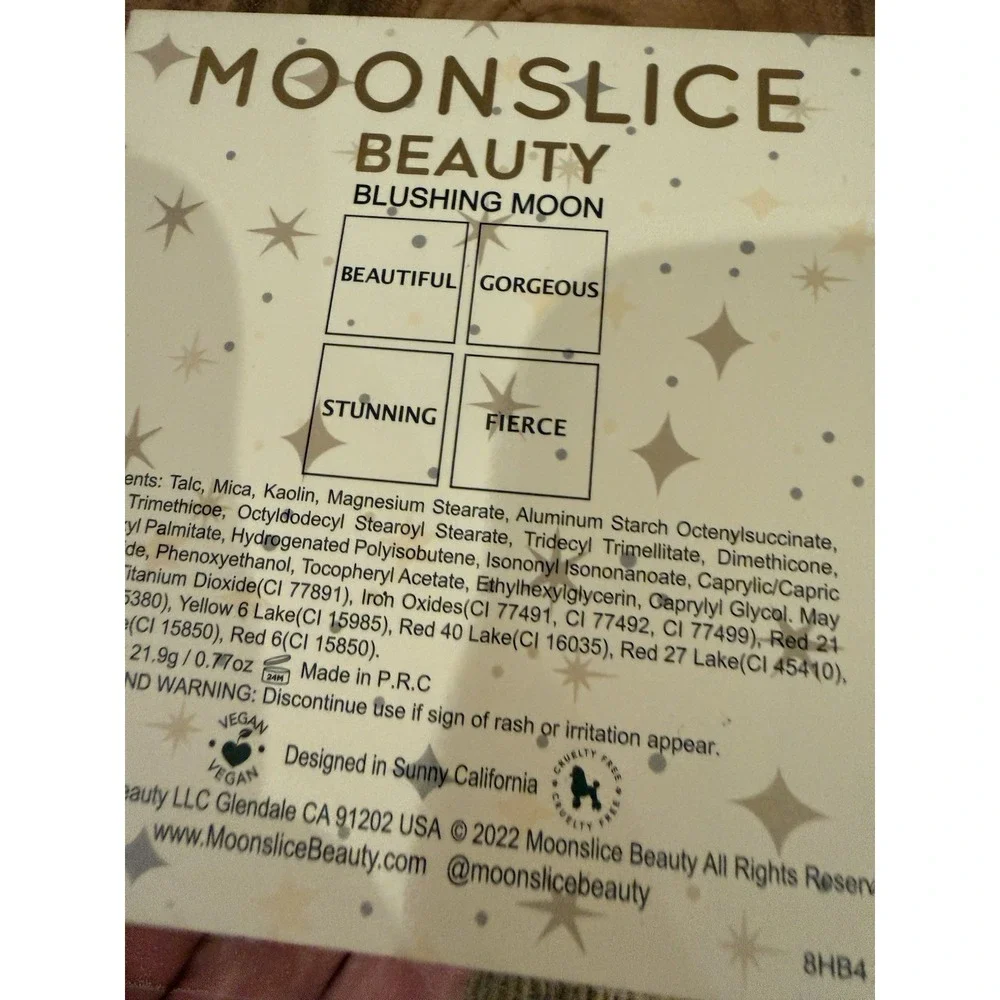 Moonslice Beauty Blushing Moon 4-Shade Blush Palette Vegan Pressed Powder 0.77oz
